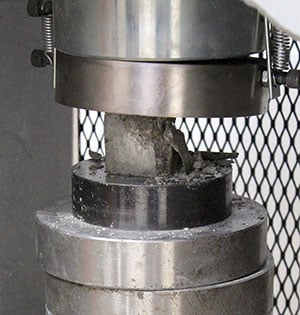 compression strength testing of pumice SCM concrete